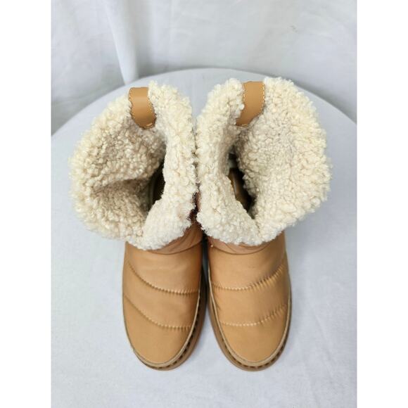 Sam Edelman OZIE SHEARLING BOOTIE BOOTS Size 6M Tan NWT - Picture 9 of 13